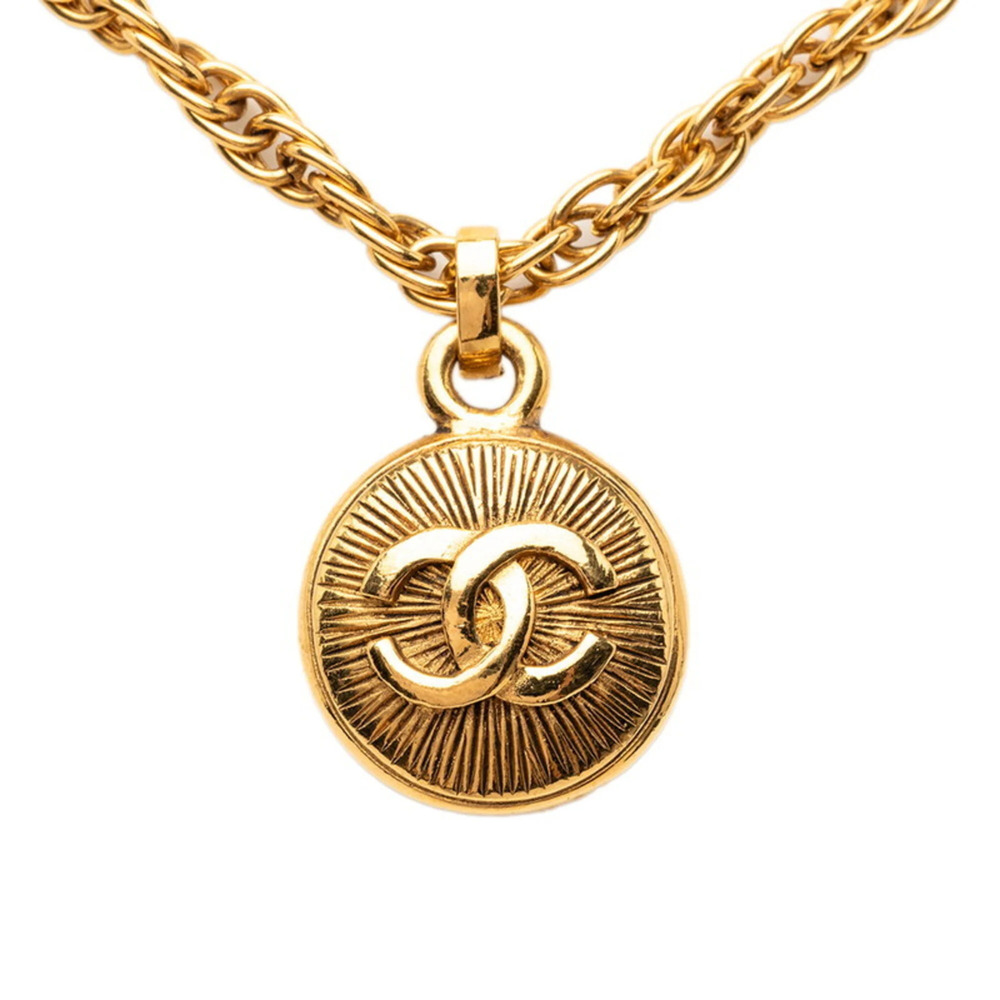 CHANEL Vintage Gold Logo Necklace